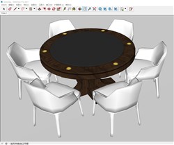 扑克牌桌的sketchup模型