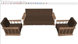 原木沙发的sketchup模型