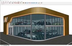 汽车销售展厅的sketchup模型