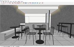 咖啡店工装餐桌椅的sketchup模型