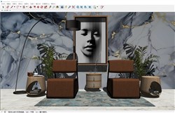 客厅座椅和落地灯的sketchup模型