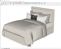 现代床铺的sketchup模型