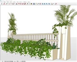 绿植围栏景观的sketchup模型