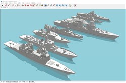 各类军舰水面舰艇的sketchup模型