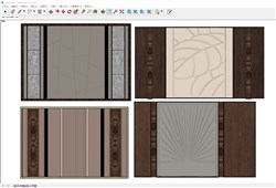 室内背景墙的sketchup模型