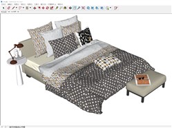 现代床铺床具的sketchup模型