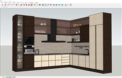 L形厨房橱柜的sketchup模型