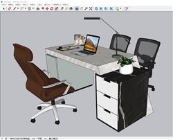 电脑办公桌的sketchup模型