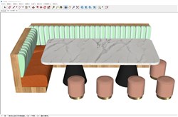 卡座沙发桌椅的sketchup模型