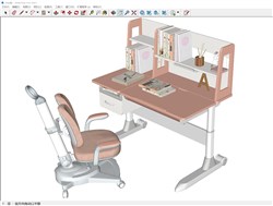 家庭学习桌椅的sketchup模型