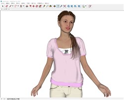 站立女人人物的sketchup模型