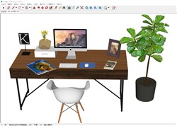 电脑办公桌的sketchup模型