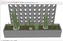 植物花箱的sketchup模型