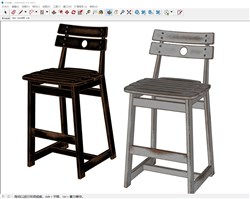 老物件吧台椅的sketchup模型