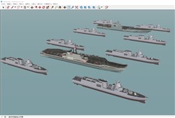 航母战斗群的sketchup模型