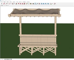 竹制遮阳长凳的sketchup模型