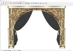 金属拱门窗帘的sketchup模型