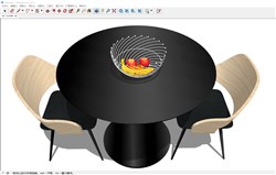 极简风圆桌椅的sketchup模型