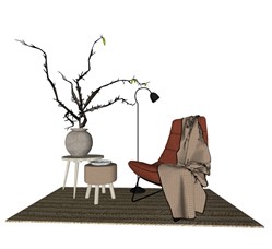 极简风桌椅的sketchup模型
