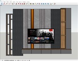 电视柜电视墙的sketchup模型