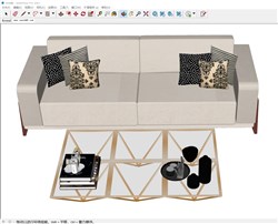 现代风沙发茶几的sketchup模型