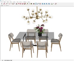 餐桌椅家具的sketchup模型
