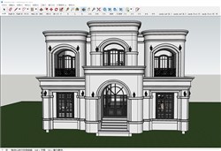欧式别墅建筑的sketchup模型