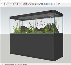 观赏金鱼缸的sketchup模型