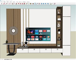 现代电视墙电视柜的sketchup模型