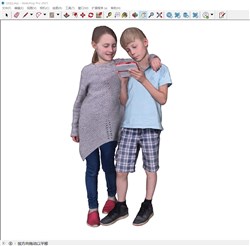 男孩女孩儿童人物的sketchup模型