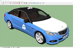 奔驰出租车汽车的sketchup模型