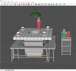 复古火锅店火锅桌的sketchup模型