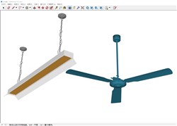 复古电条吊扇的sketchup模型