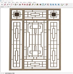 中式门的sketchup模型
