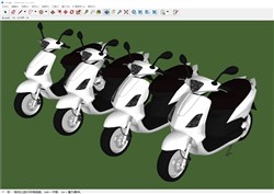 电动摩托车的sketchup模型