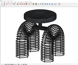 弹簧造型凳子的sketchup模型