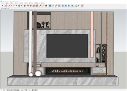 电视柜电视墙的sketchup模型