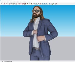 外国长发保镖人物的sketchup模型