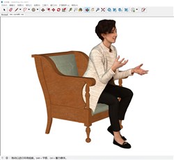 坐姿女性人物的sketchup模型