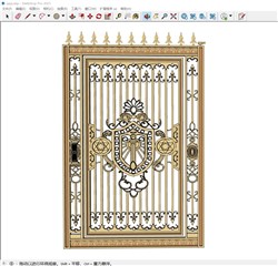 铁艺门雕花顶尖构建的sketchup模型