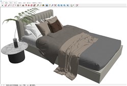 现代床铺的sketchup模型