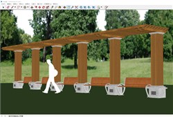 单臂廊架座椅的sketchup模型