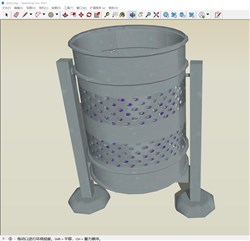 铁皮垃圾桶垃圾箱的sketchup模型