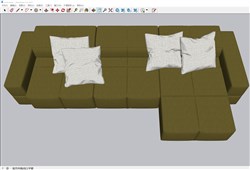 墨绿色沙发的sketchup模型