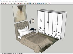 单人床衣柜的sketchup模型