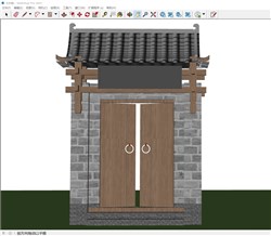 中式院门入户门的sketchup模型