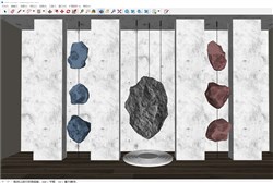 石块石头雕塑的sketchup模型