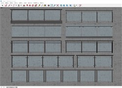 玻璃栏杆的sketchup模型
