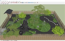 日式庭院花园景观的sketchup模型