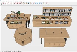 书店书吧的书柜sketchup模型